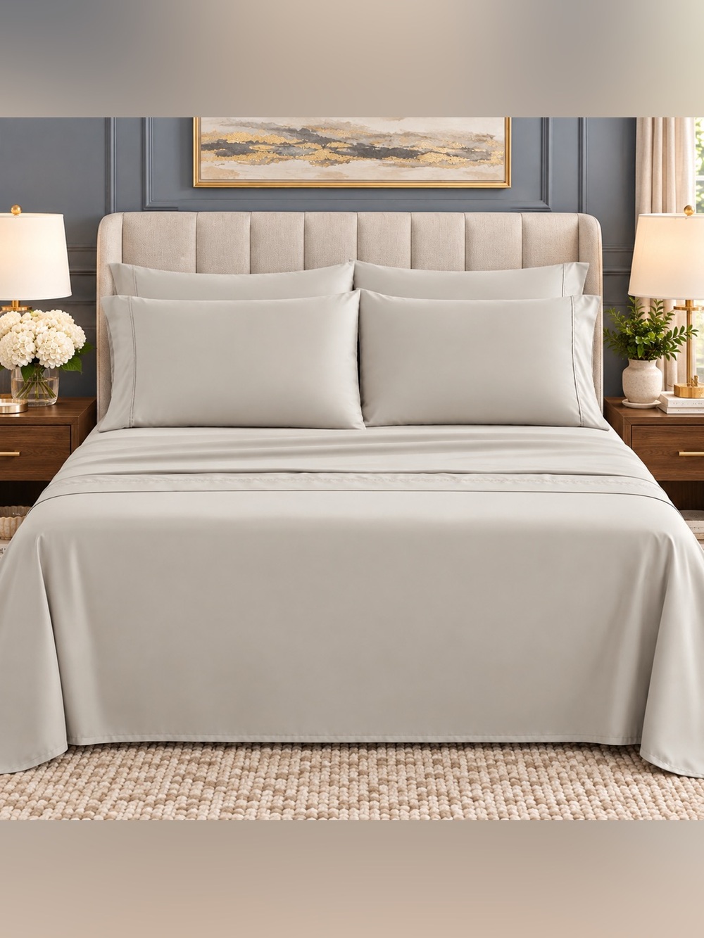 Hotel Signature King Egyptian Cotton 400TC 6pc Sheet Set Tan
